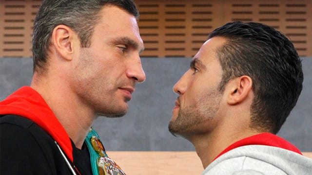 Manuel Charr (re.) will am Samstag Box-Weltmeister Vitali Klitschko dessen WBC-Gürtel im Schwergewicht abnehmen.