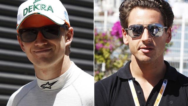 Nico Hülkenberg (li.) und Adrian Sutil sind als mögliche Fahrer bei Ferrari im Gespräch. Nico Hülkenberg (li.) und Adrian Sutil sind als mögliche Fahrer bei Ferrari im Gespräch.