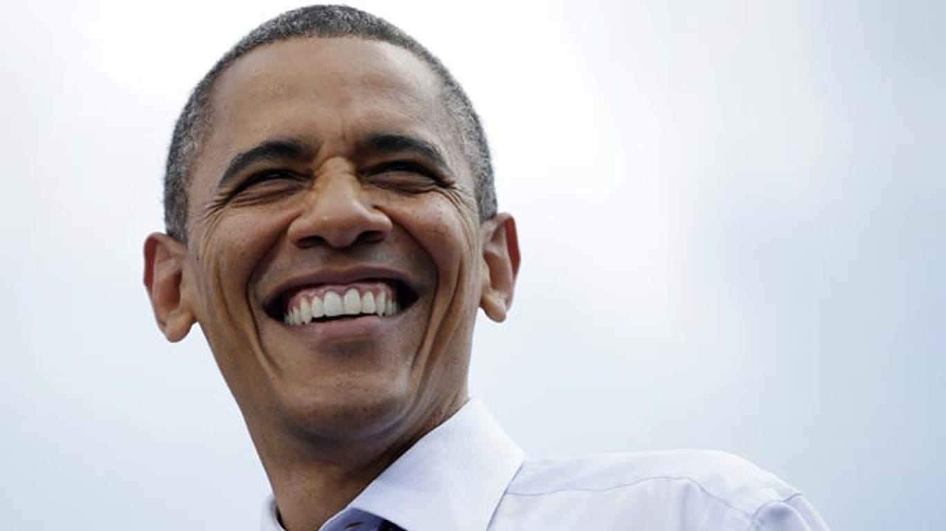 Barack Obama kann strahlen: Er liegt in Umfragen aktuell deutlich vor seinem Herausforderer.