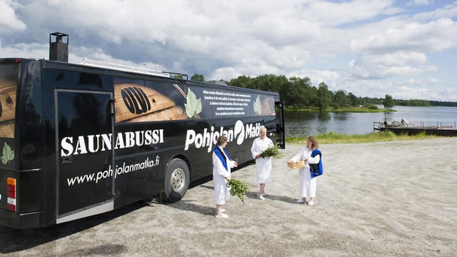 Schwitzen im Sauna-Bus