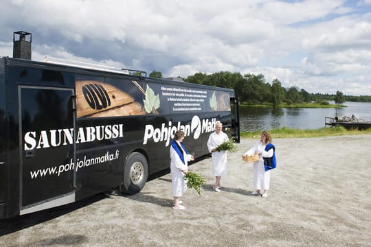 Schwitzen im Sauna-Bus