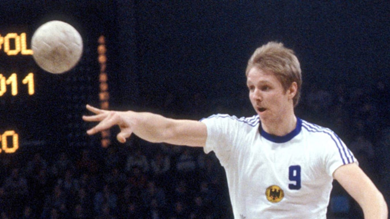 Erhard Wunderlich im Trikot der deutschen Handball-Nationalmannschaft.