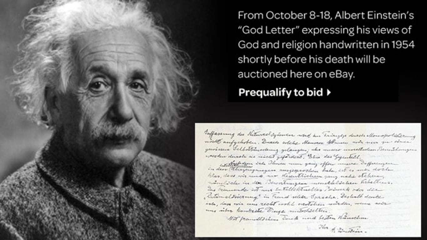 Albert Einsteins Gottesbrief bei eBay-Auktion