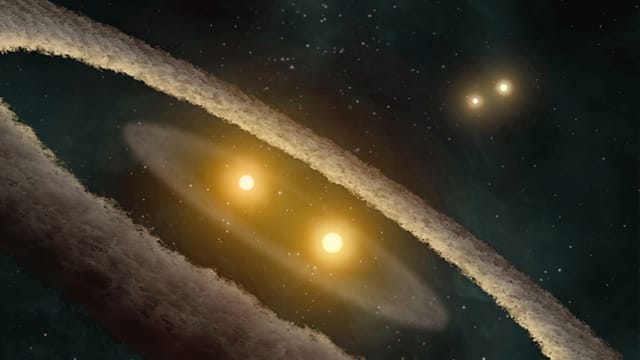 Planet mit vier Sonnen. Planet mit vier Sonnen.