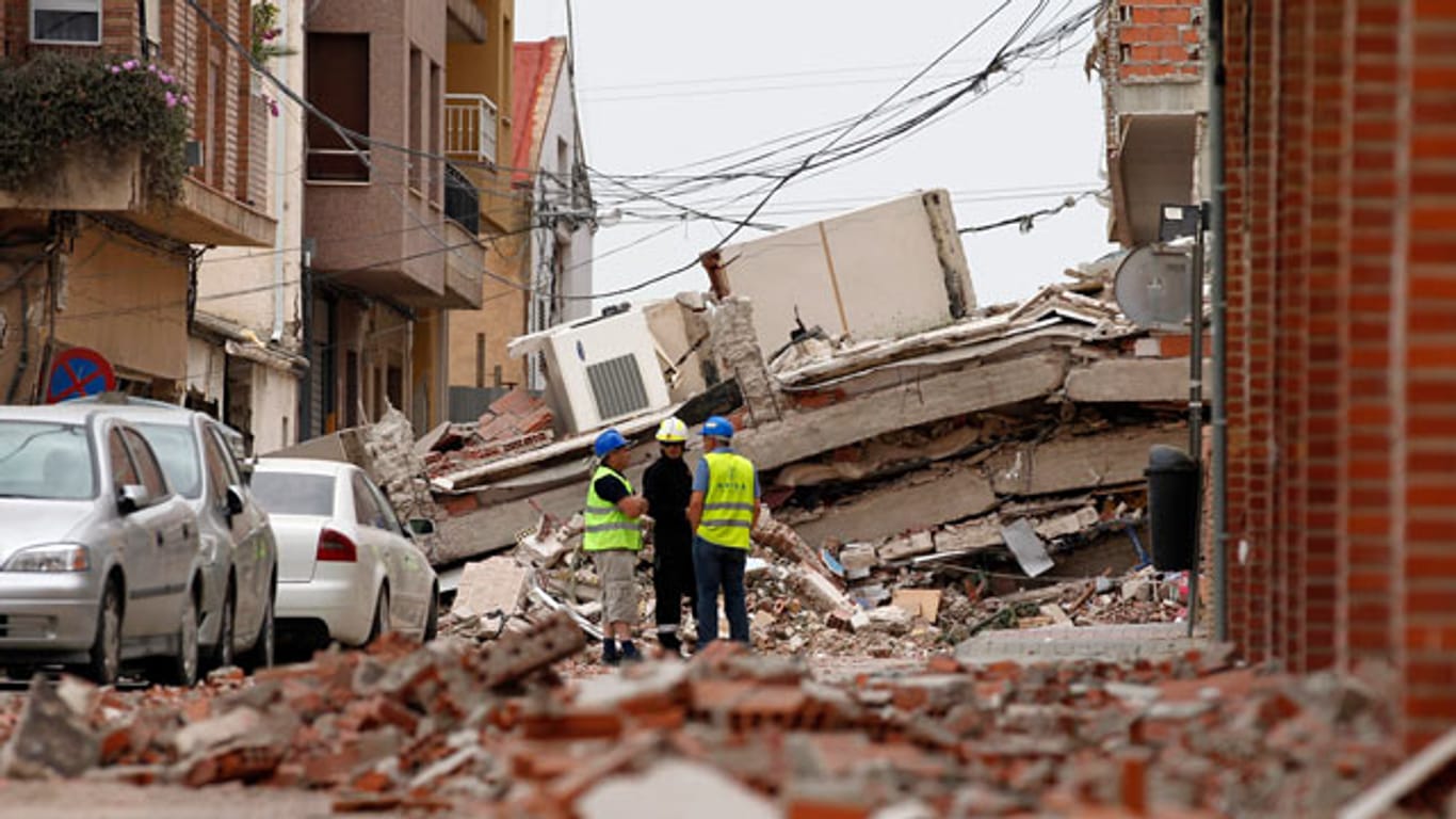 Das von Menschen ausgelöste Erdbeben zerstörte 2011 im spanischen Lorca zahlreiche Häuser.