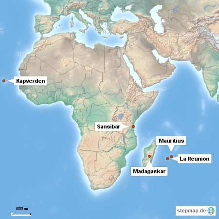 Manche afrikanische Tropeninsel ist so klein, dass man sie spielend zu Fuß durchqueren kann, bei anderen ist dafür eine mehrstündige Autofahrt notwendig.