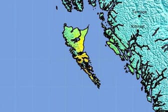 Schweres Erdbeben: Die Queen Charlotte Islands vor der Westküste Kanadas