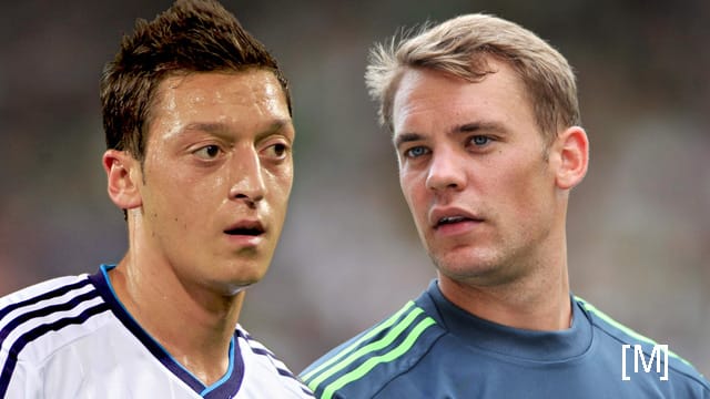 Unter den 23 Auserwählten bei der Wahl zum Weltfußballer: Özil (li.) und Neuer.