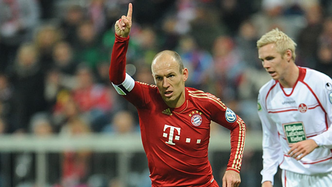Arjen Robben hat nach seinem starken Auftritt gegen Kaiserslautern allen Grund zur Freude.