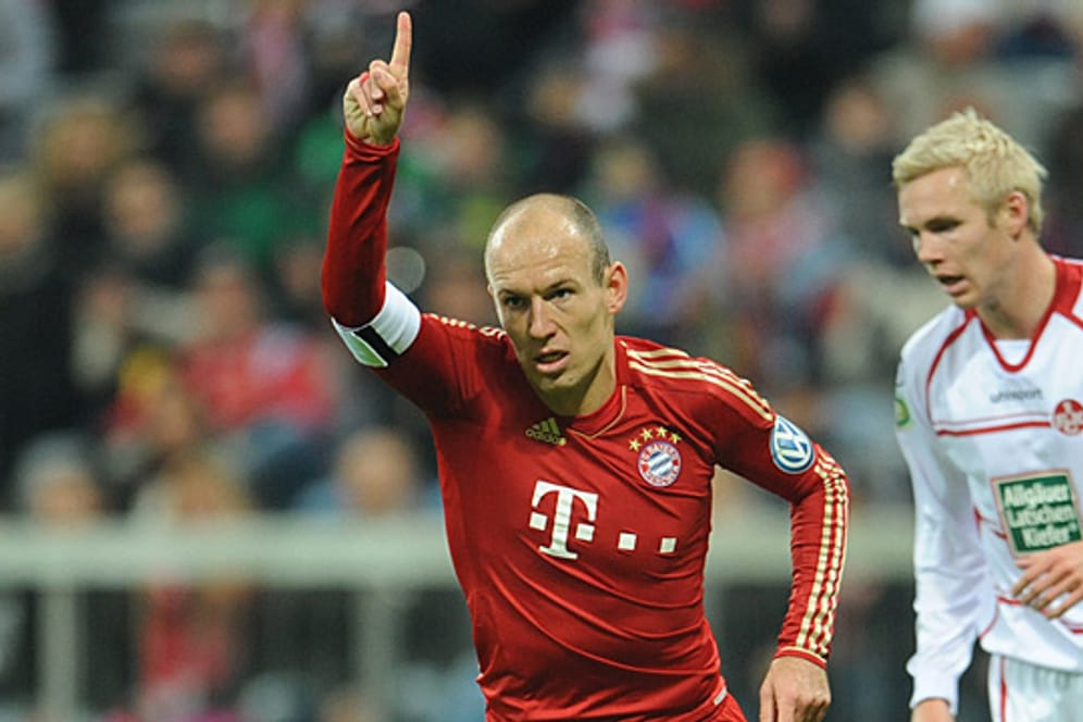 Arjen Robben hat nach seinem starken Auftritt gegen Kaiserslautern allen Grund zur Freude.