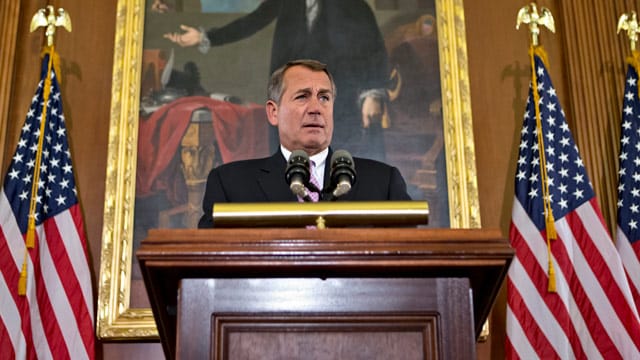 Von den Parteirechten getrieben: der Mehrheitsführer der Republikaner im US-Kongress, John Boehner. Von den Parteirechten getrieben: der Mehrheitsführer der Republikaner im US-Kongress, John Boehner.