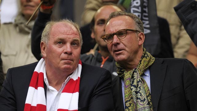 Uli Hoeneß und Karl-Heinz Rummenigge sind bezüglich Theo Zwanziger einer Meinung.