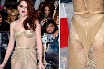 Kristen Stewart versuchte im goldfarbenen Kleid von ihrer Fremdgehaffäre abzulenken.