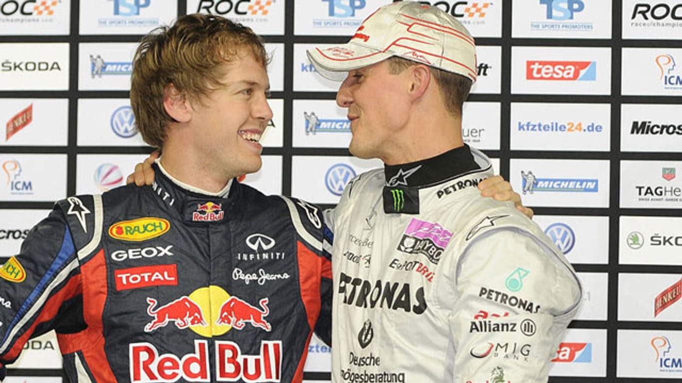 Michael Schumacher (re.) und Sebastian Vettel sind Freunde.