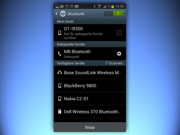 Android: Verfügbare Bluetooth-Geräte