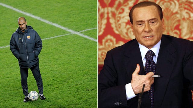 AC-Präsident Silvio Berlusconi würde Erfolgs-Coach Josip Guardiola gerne in Mailand sehen. AC-Präsident Silvio Berlusconi würde Erfolgs-Coach Josip Guardiola gerne in Mailand sehen.