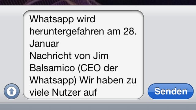 Angebliche WhatsApp-Nachricht verunsichert Nutzer.