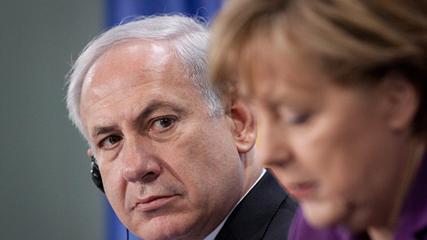 Israels Regierungschef Netanjahu mit Merkel