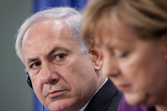 Israels Regierungschef Netanjahu mit Merkel