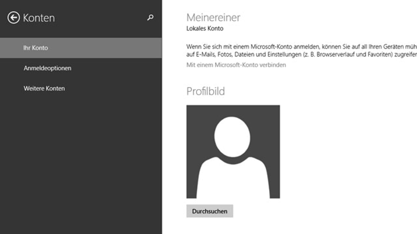Benutzerkonten und Kennwörter in Windows 8 einrichten
