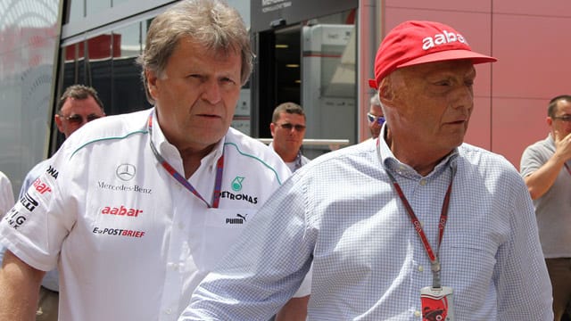 Norbert Haug (li.) ist zurückgetreten. Niki Lauda hat die Entscheidung überrascht.