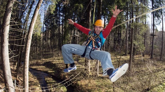 Flying Fox-Parcour in Bolsterlang (Allgäu).