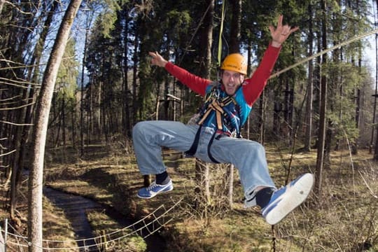 Flying Fox-Parcour in Bolsterlang (Allgäu).