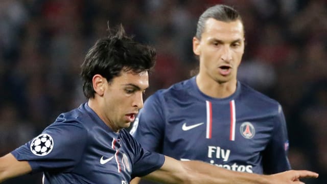 Nicht die besten Freunde: PSG-Spieler Javier Pastore (li.) und Zlatan Ibrahimovic.