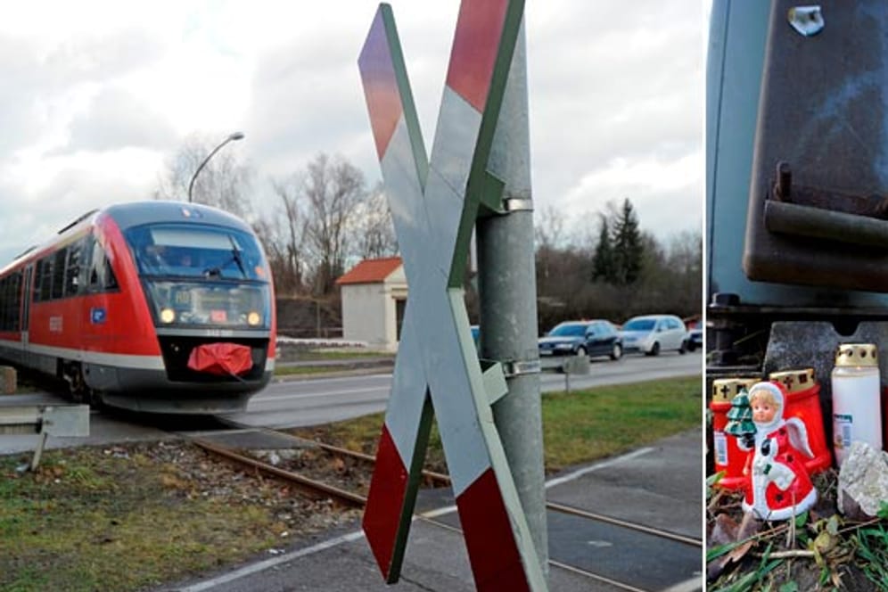 Der Bahnübergang in Günzburg, an dem zwei Mädchen starben