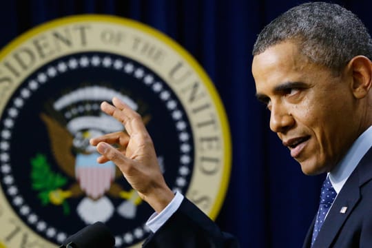 Barack Obama bei einer Pressekonferenz im Weißen Haus.