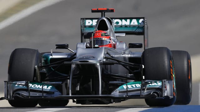 Schumacher hätte bei seinem Comeback gerne eine schnelleres Auto gehabt. Schumacher hätte bei seinem Comeback gerne eine schnelleres Auto gehabt.