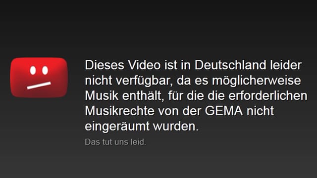 Gema will 1,6 Millionen Schadenersatz, eine Mindestvergütung und die Löschung dieses Hinweistextes.