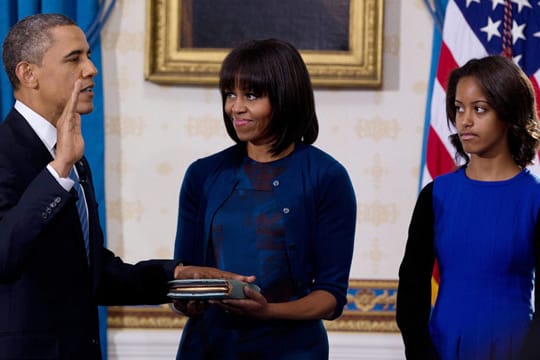 US-Präsident Barack Obama bei der Vereidigung im Weißen Haus