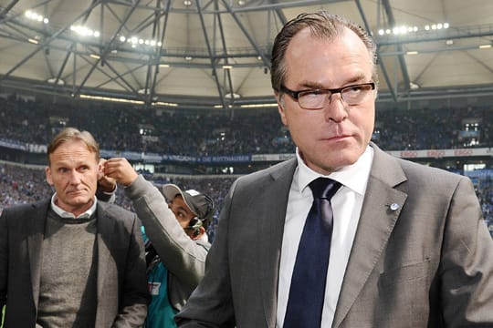 Hans-Joachim Watzke und Clemens Tönnies (re.), hier im Jahr 2012, haben sich momentan nichts zu sagen.