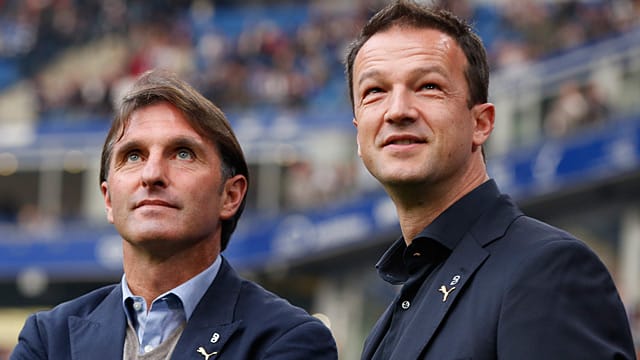 VfB-Trainer Bruno Labbadia (li.) und Manager Fredi Bobic.