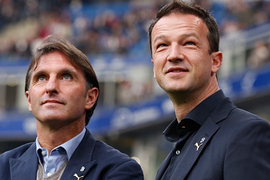 VfB-Trainer Bruno Labbadia (li.) und Manager Fredi Bobic.