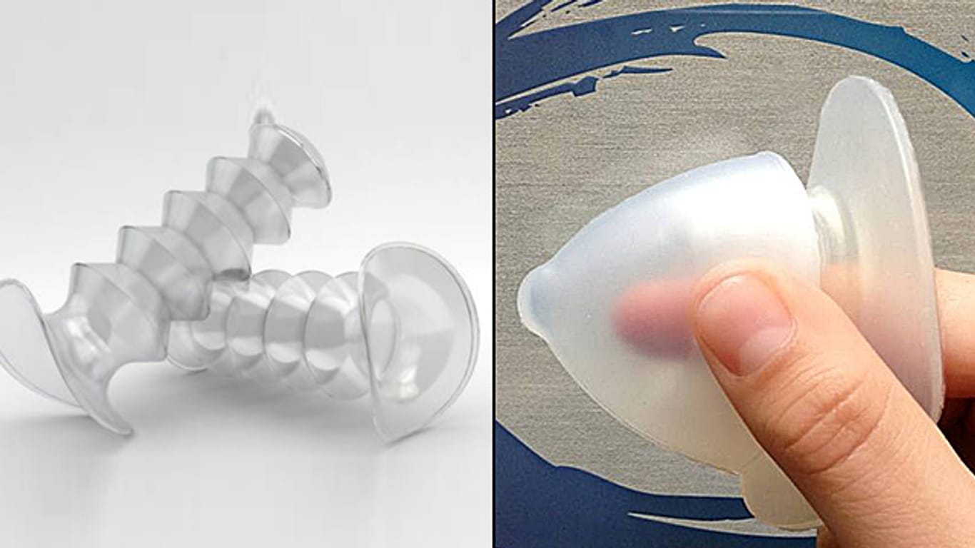 Dank spezieller Falttechnik entrollen sich Origami-Kondome fast von selbst.