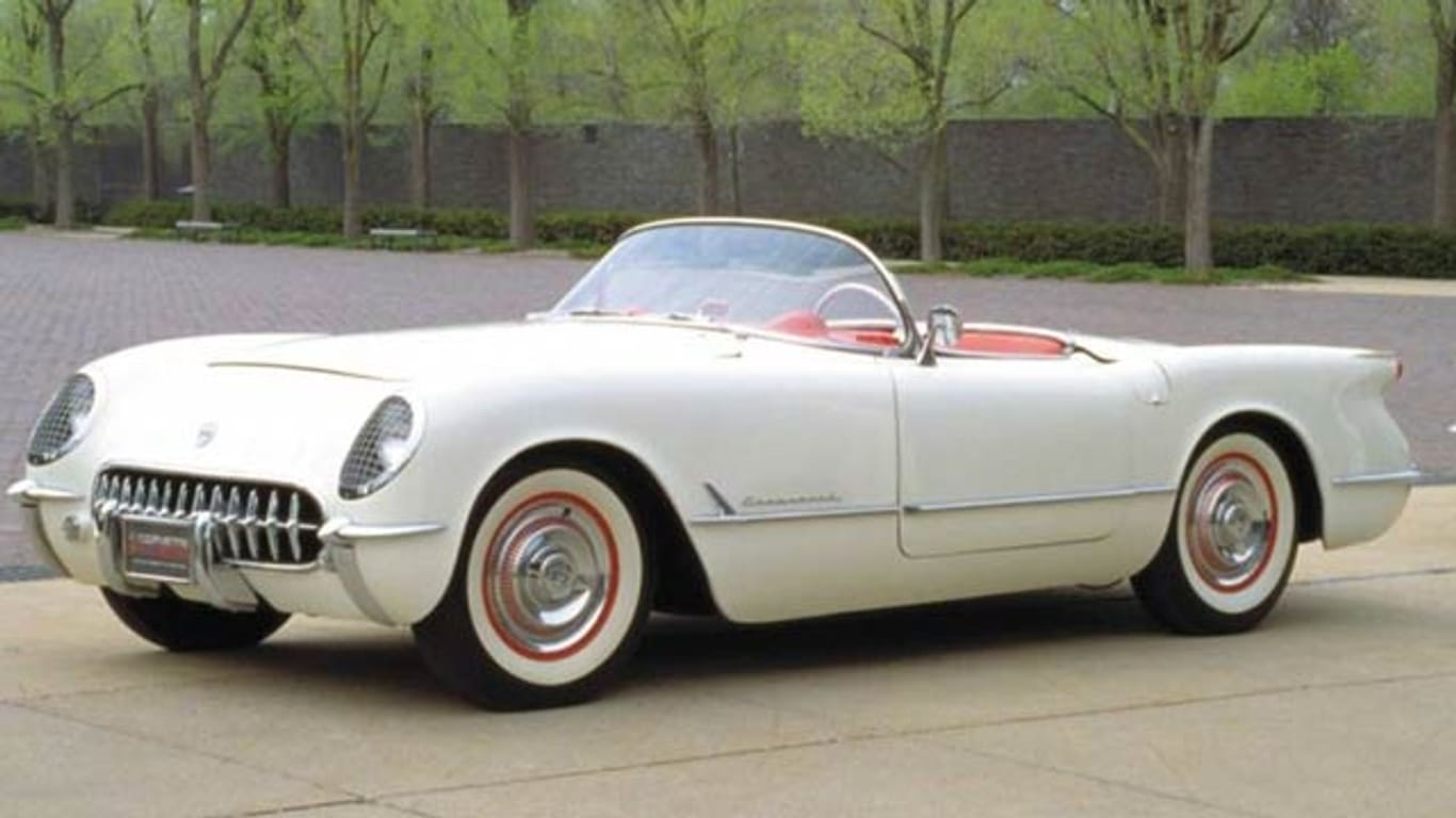 Weiß mit roter Innenausstattung: die erste Corvette von 1953