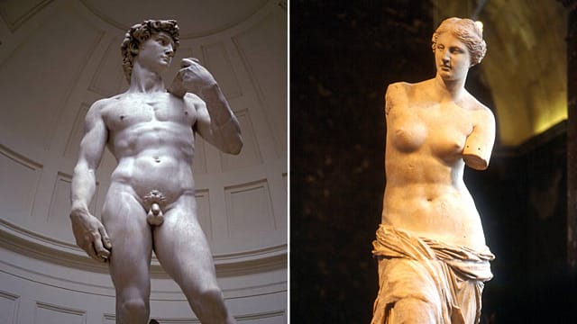 Michelangelos David, die Venus von Milo