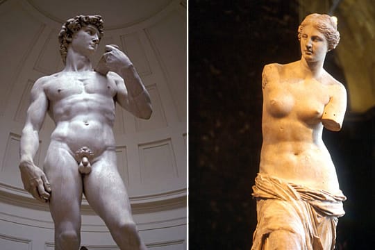 Michelangelos David, die Venus von Milo