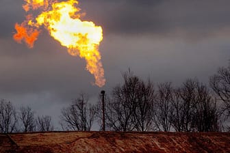 Abfackeln von Erdgas in einem Gas-Vorhaben im US-Bundesstaat Pennsylvania