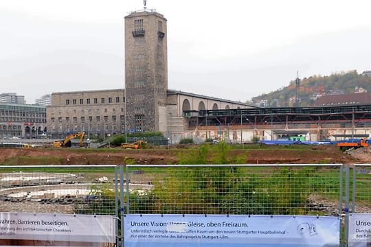 Die Baustelle des Bahnprojekts Stuttgart 21 in der Landeshauptstadt Baden-Württembergs.