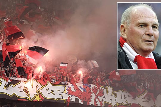 Uli Hoeneß kann sich bei entsprechender Gesetzeslage durchaus Pyrotechnik in deutschen Stadien vorstellen.