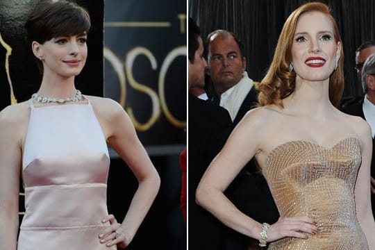 Oscars 2013: Anne Hathaway und Jessica Chastain sorgten für Aufsehen auf dem roten Teppich.