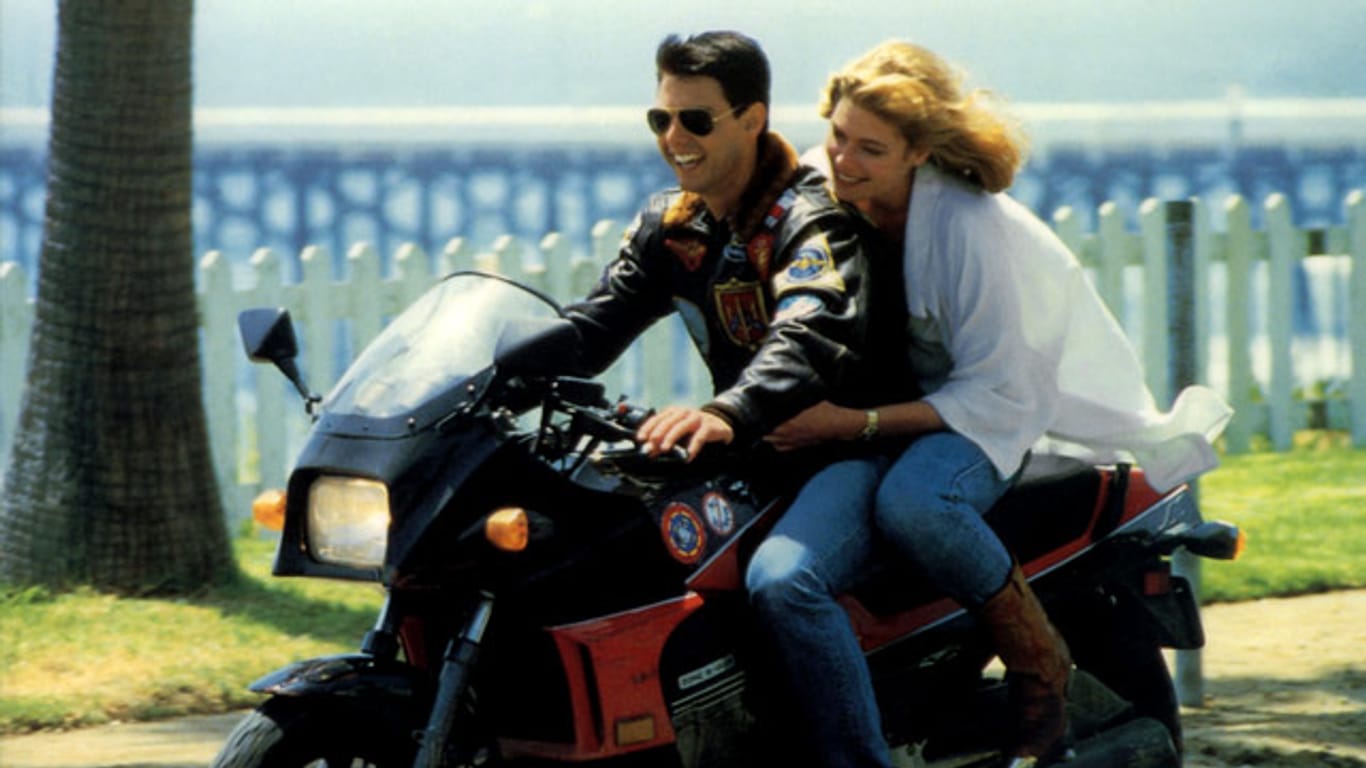Tom Cruise auf seiner Kawasaki in Top Gun.