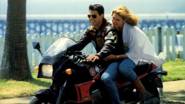 Tom Cruise auf seiner Kawasaki in Top Gun.