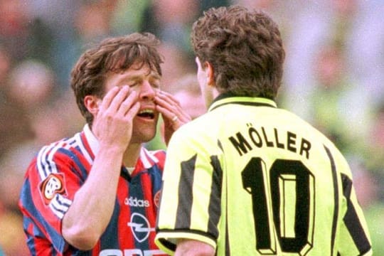 Lothar Matthäus und Andi Möller geraten aneinander.