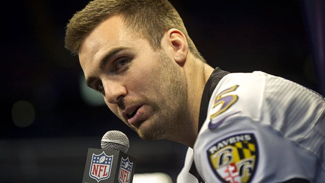 Pokerface: Joe Flacco schlug ein Vertragsangebot aus, um nun noch mehr zu verdienen. Pokerface: Joe Flacco schlug ein Vertragsangebot aus, um nun noch mehr zu verdienen.