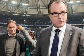 Clemens Tönnies (re.) schießt gegen den BVB von Hans-Joachim Watzke.