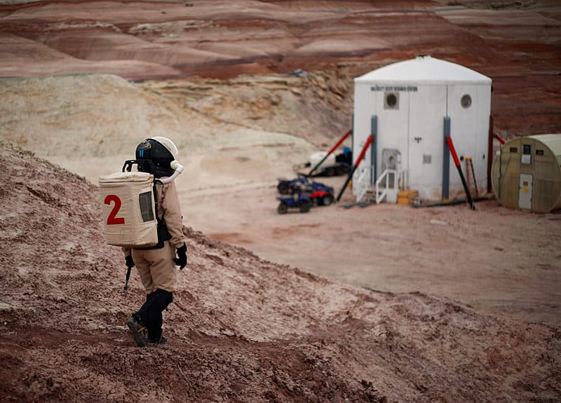 Die neue Heimat auf dem simulierten Mars ist denkbar klein: Gerade einmal zehn Meter Durchmesser hat die "Büchse", in der sich die sechs Astronauten aufhalten.
